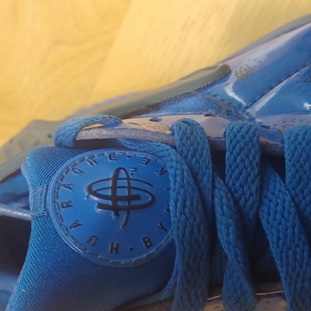 Juniors NIKE HUARACHE RUN SE Blue Trainers 909143 401 US 7Y - Picture 7 of 8
